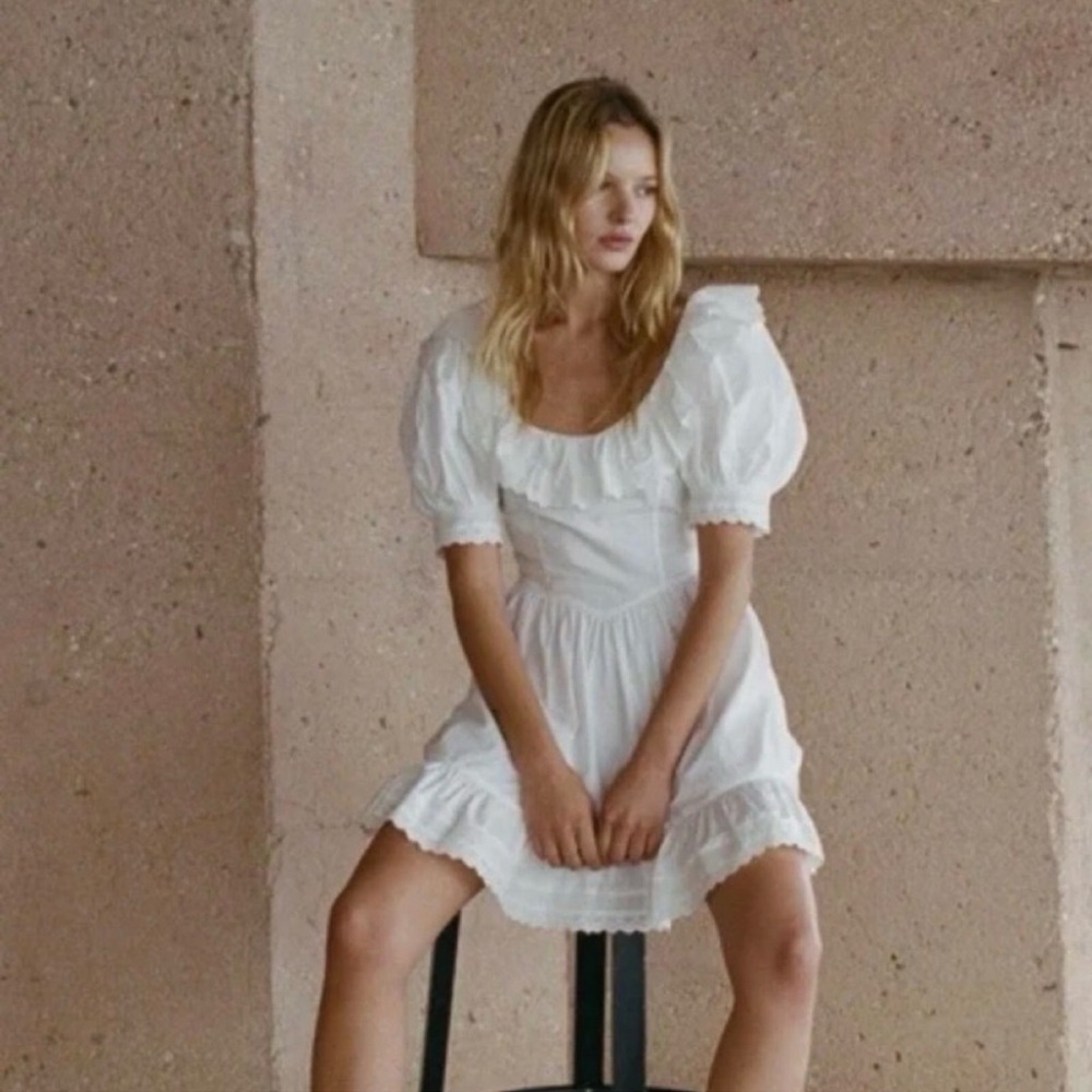 Doen White Ruffled Mini Dress - Picture 4 of 15